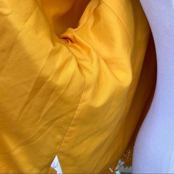 Ann Taylor Factory goldenrod yellow lace crochet open blazer jacket 8 NWT - Picture 5 of 8